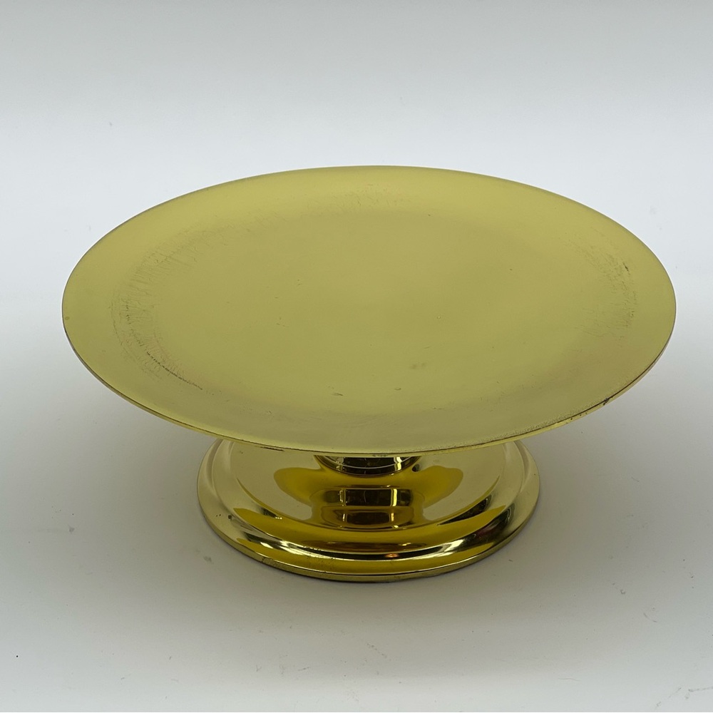 Partylite Brass Savoy Pedestal Pillar Candle Holder Decor Accent Minimalist